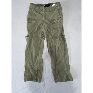 Hollister Co. Baggy Cargo Tactical Pants Womens 2/26 Olive Green Cotton Stretch